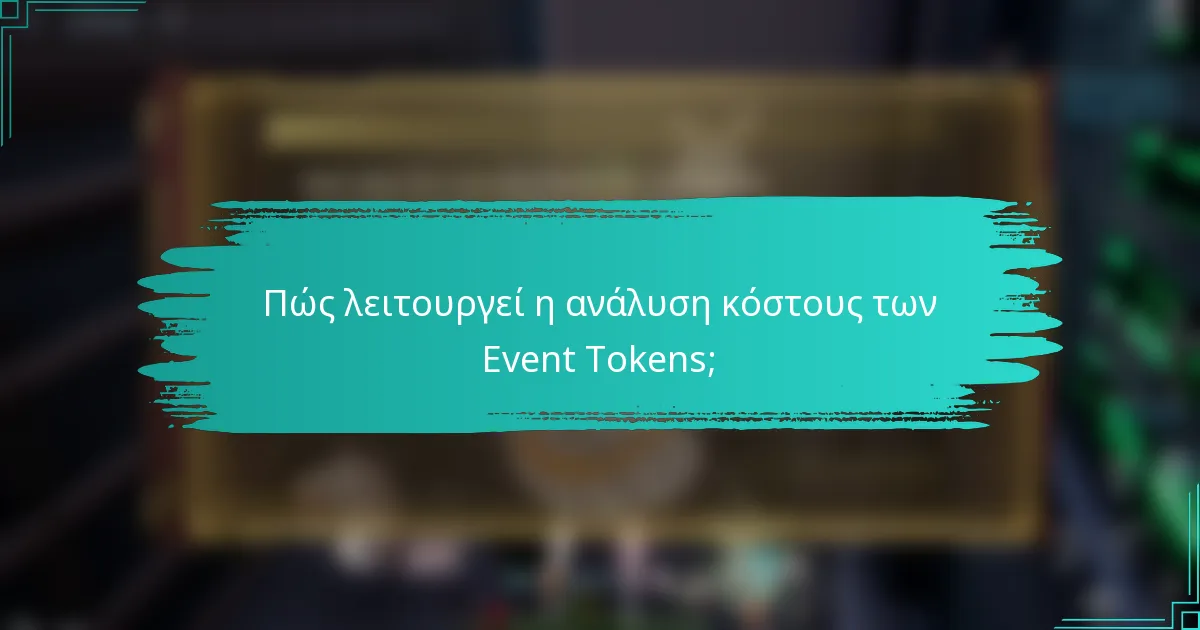 Πώς λειτουργεί η ανάλυση κόστους των Event Tokens;