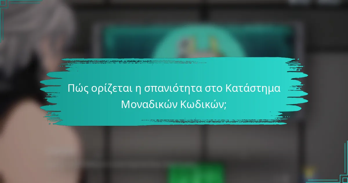 Πώς ορίζεται η σπανιότητα στο Κατάστημα Μοναδικών Κωδικών;